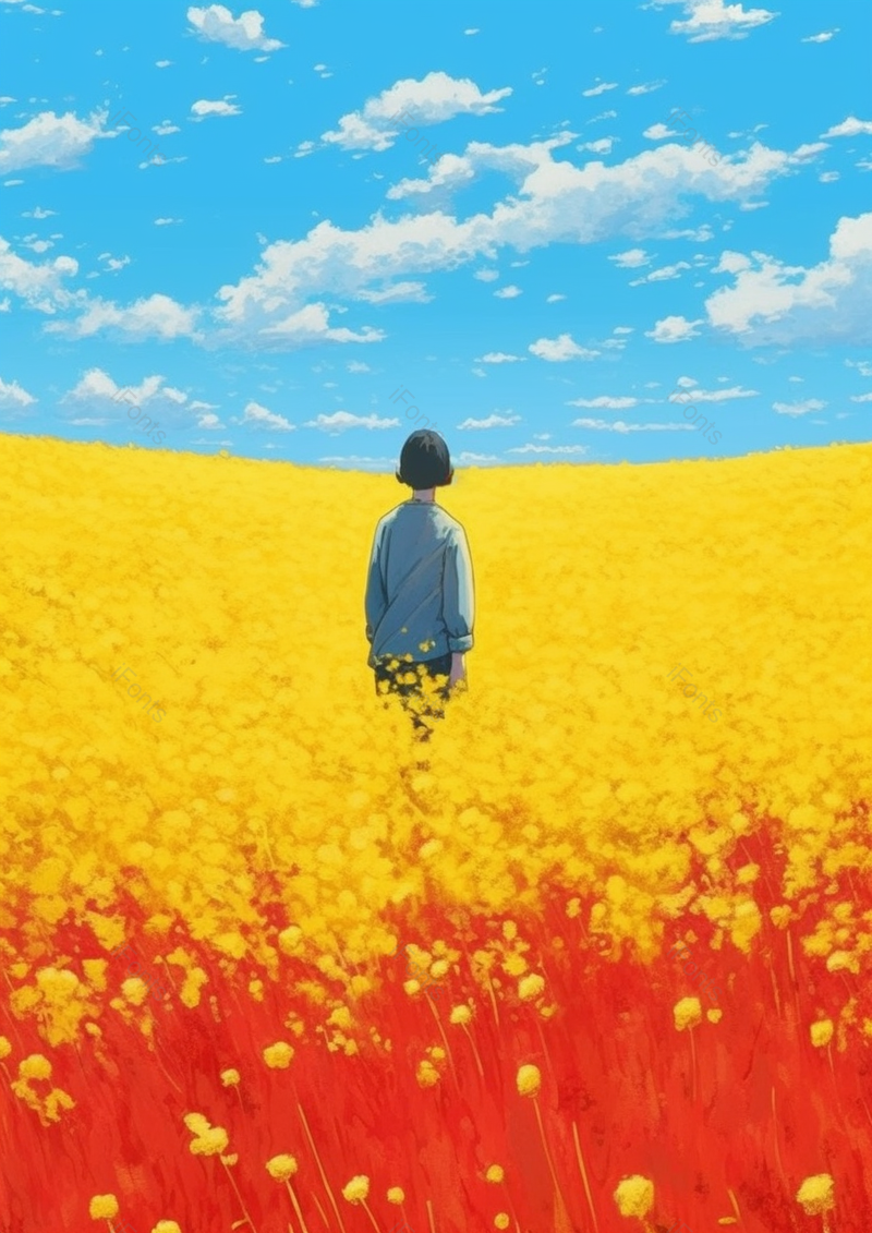 金黄色田野里短发小女孩芒种节气插画,插画/手绘图,插画/手绘图库,插画/手绘图下载,插画/手绘